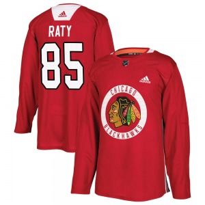 Adult Authentic Chicago Blackhawks Aku Raty Red Home Practice Official Adidas Jersey