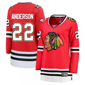 Women's Breakaway Chicago Blackhawks Joey Anderson Red Centennial Official Fanatics Jersey
