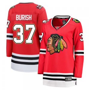 Women's Breakaway Chicago Blackhawks Adam Burish Red Centennial Official Fanatics Jersey