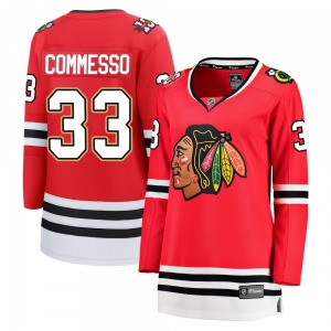 Women's Breakaway Chicago Blackhawks Drew Commesso Red Centennial Official Fanatics Jersey