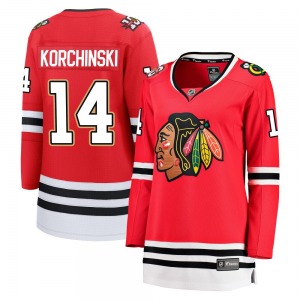 Women's Breakaway Chicago Blackhawks Kevin Korchinski Red Centennial Official Fanatics Jersey