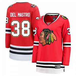 Women's Breakaway Chicago Blackhawks Ethan Del Mastro Red Centennial Official Fanatics Jersey
