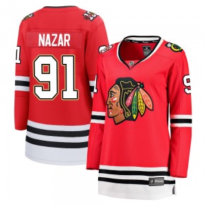 Women's Breakaway Chicago Blackhawks Frank Nazar Red Centennial Official Fanatics Jersey