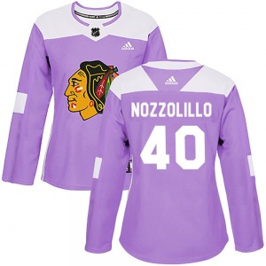 Women's Authentic Chicago Blackhawks Dave Nozzolillo Purple Fights Cancer Practice Official Adidas Jersey