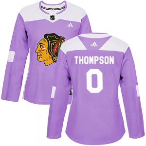 Women's Authentic Chicago Blackhawks Aidan Thompson Purple Fights Cancer Practice Official Adidas Jersey