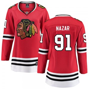 Women's Breakaway Chicago Blackhawks Frank Nazar Red Home Official Fanatics Branded Jersey