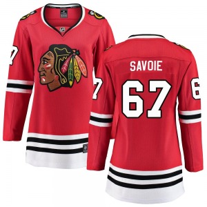Women's Breakaway Chicago Blackhawks Samuel Savoie Red Home Official Fanatics Branded Jersey
