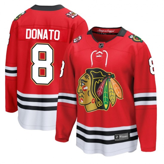 Adult Breakaway Chicago Blackhawks Ryan Donato Red Centennial Official Fanatics Jersey