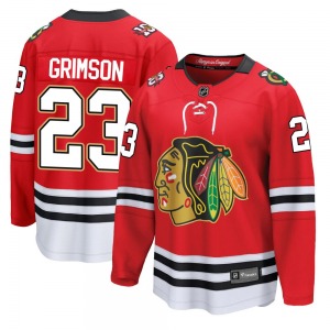 Adult Breakaway Chicago Blackhawks Stu Grimson Red Centennial Official Fanatics Jersey