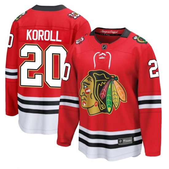 Adult Breakaway Chicago Blackhawks Cliff Koroll Red Centennial Official Fanatics Jersey