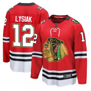 Adult Breakaway Chicago Blackhawks Tom Lysiak Red Centennial Official Fanatics Jersey