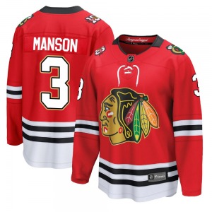 Adult Breakaway Chicago Blackhawks Dave Manson Red Centennial Official Fanatics Jersey