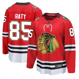 Adult Breakaway Chicago Blackhawks Aku Raty Red Centennial Official Fanatics Jersey
