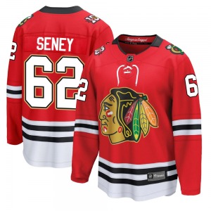 Adult Breakaway Chicago Blackhawks Brett Seney Red Centennial Official Fanatics Jersey