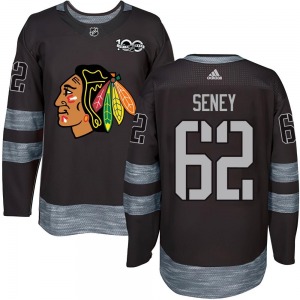 Youth Authentic Chicago Blackhawks Brett Seney Black 1917-2017 100th Anniversary Official Jersey