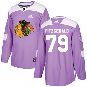 Adult Authentic Chicago Blackhawks Cavan Fitzgerald Purple Fights Cancer Practice Official Adidas Jersey