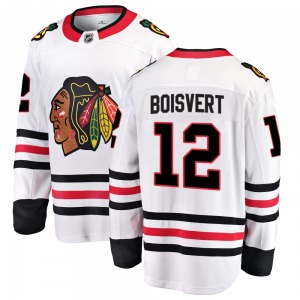 Youth Breakaway Chicago Blackhawks Sacha Boisvert White Away Official Fanatics Branded Jersey