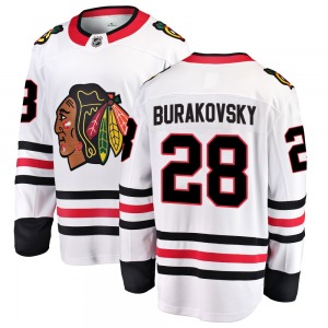 Youth Breakaway Chicago Blackhawks Andre Burakovsky White Away Official Fanatics Branded Jersey
