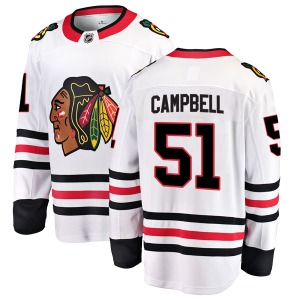 Youth Breakaway Chicago Blackhawks Brian Campbell White Away Official Fanatics Branded Jersey