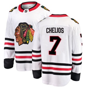 Youth Breakaway Chicago Blackhawks Chris Chelios White Away Official Fanatics Branded Jersey