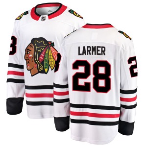 Youth Breakaway Chicago Blackhawks Steve Larmer White Away Official Fanatics Branded Jersey