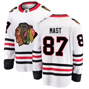Youth Breakaway Chicago Blackhawks Ryan Mast White Away Official Fanatics Branded Jersey