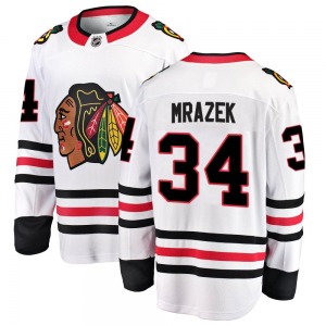 Youth Breakaway Chicago Blackhawks Petr Mrazek White Away Official Fanatics Branded Jersey