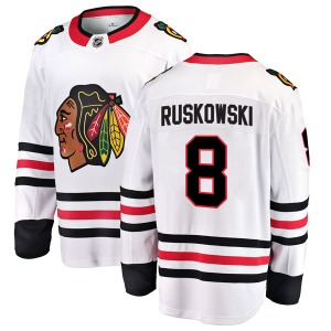 Youth Breakaway Chicago Blackhawks Terry Ruskowski White Away Official Fanatics Branded Jersey