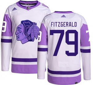 Youth Authentic Chicago Blackhawks Cavan Fitzgerald Hockey Fights Cancer Official Adidas Jersey