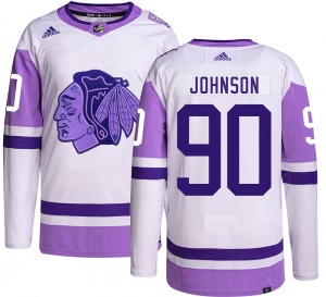 Youth Authentic Chicago Blackhawks Tyler Johnson Hockey Fights Cancer Official Adidas Jersey