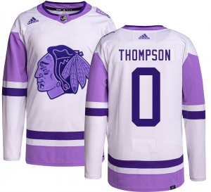 Youth Authentic Chicago Blackhawks Aidan Thompson Hockey Fights Cancer Official Adidas Jersey