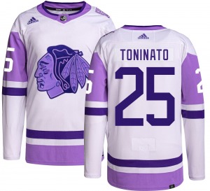 Youth Authentic Chicago Blackhawks Dominic Toninato Hockey Fights Cancer Official Adidas Jersey