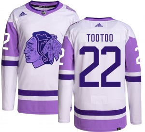 Youth Authentic Chicago Blackhawks Jordin Tootoo Hockey Fights Cancer Official Adidas Jersey