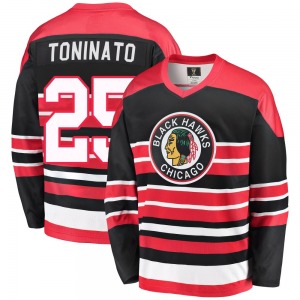 Youth Premier Chicago Blackhawks Dominic Toninato Red/Black Breakaway Heritage Official Fanatics Branded Jersey