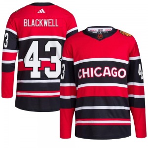 Adult Authentic Chicago Blackhawks Colin Blackwell Black Red Reverse Retro 2.0 Official Adidas Jersey