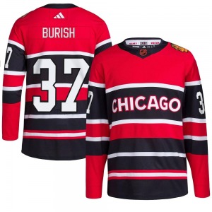 Adult Authentic Chicago Blackhawks Adam Burish Red Reverse Retro 2.0 Official Adidas Jersey