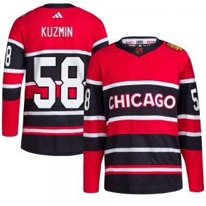 Adult Authentic Chicago Blackhawks Dmitry Kuzmin Red Reverse Retro 2.0 Official Adidas Jersey
