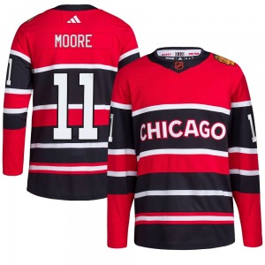 Adult Authentic Chicago Blackhawks Oliver Moore Red Reverse Retro 2.0 Official Adidas Jersey